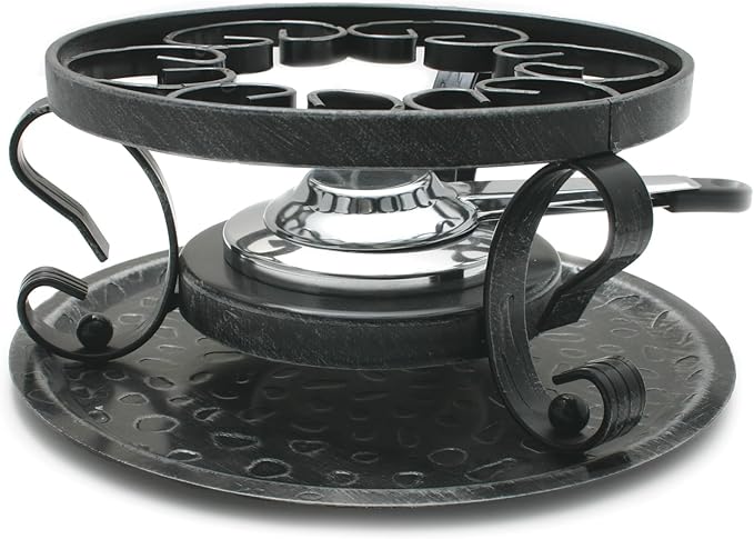 Swissmar Lugano 9 Piece Cast Iron Fondue Set - Metallic Black