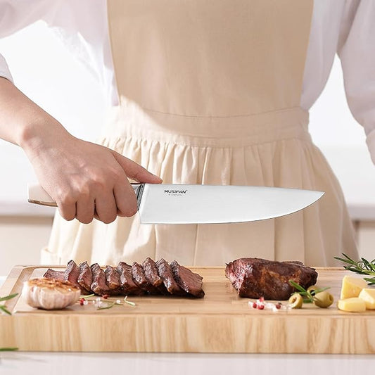 5-Piece Chef Knife Set, Professional Ultra Sharp Kitchen Knives For Cooking High Carbon Stainless Steel, With Ergonomic Handle Design (five)