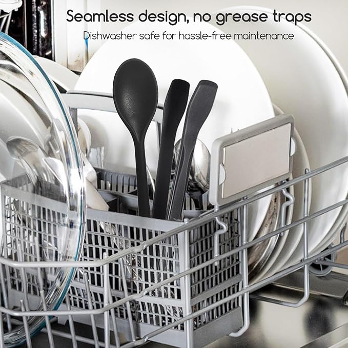 Silicone Cooking Tongs & Serving Spoon Set