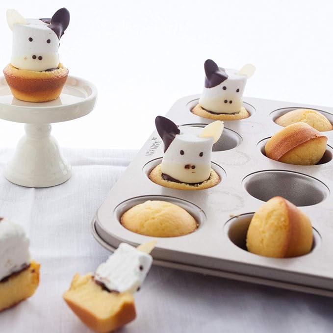 CHEFMADE Mini Muffin Pan, 12-Cavity Non-Stick Mini Cupcake Pan Bakeware for Oven Baking (Champagne Gold)