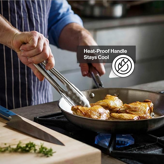 Misen 5-Ply Stainless Steel Cookware Set - Versatile, Dishwasher Safe - 5-Piece Set - 10" Skillet, 3 QT Saute Pan + Lid, 3 QT Saucier + Lid