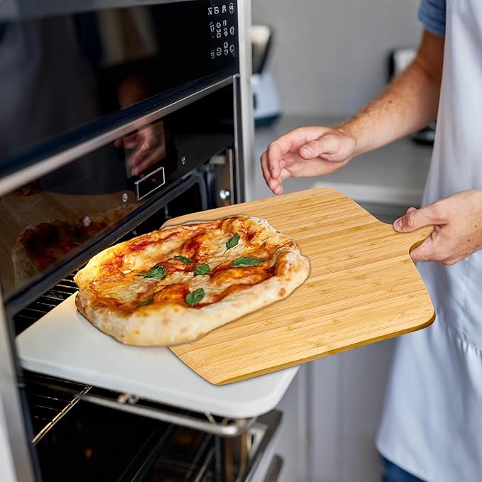 Pizza Peel 12inch 2 pack Bamboo Pizza Paddle Wooden Pizza Peels Pizza Server for Ooni Oven Accessory Pizza Spatula Baking Homemade Cheese Bread Turner Pizza Pre board Pizza Tools Gift
