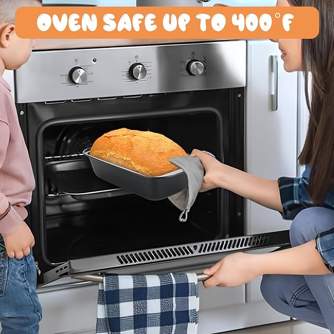 QTLCOHD 6 Pack 10 x 5 Bread Loaf Pan for Baking Homemade Bread, Non Stick Carbon Steel Loaf Pans