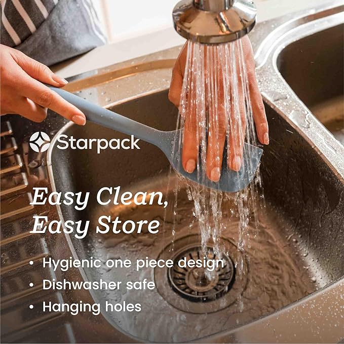 Starpack 'The All Rounder' Premium Silicone Spoonula Spatula - Up to 600°F Heat Resistant Spatula Spoons - Best Silicone Spoonulas - Rubber Spoon Spatulas - Kitchen Spoon Spatulas for Cooking