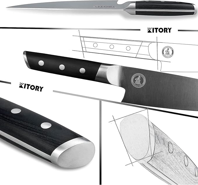 Kitory Chef Knife 8", Gyuto Kitchen Knife - Full Tang Pro Chopping Chopper- Forged HC Steel - Ergonomic Pakkawood Handle-2025 Gifts