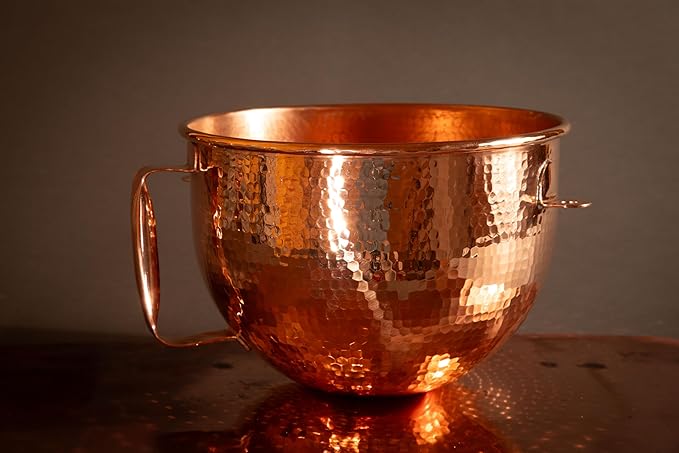 Sertodo Pure Copper 6 Quart Lift Stand Mixing Bowl compatible with Professional 6 quart 600 Series Mixers