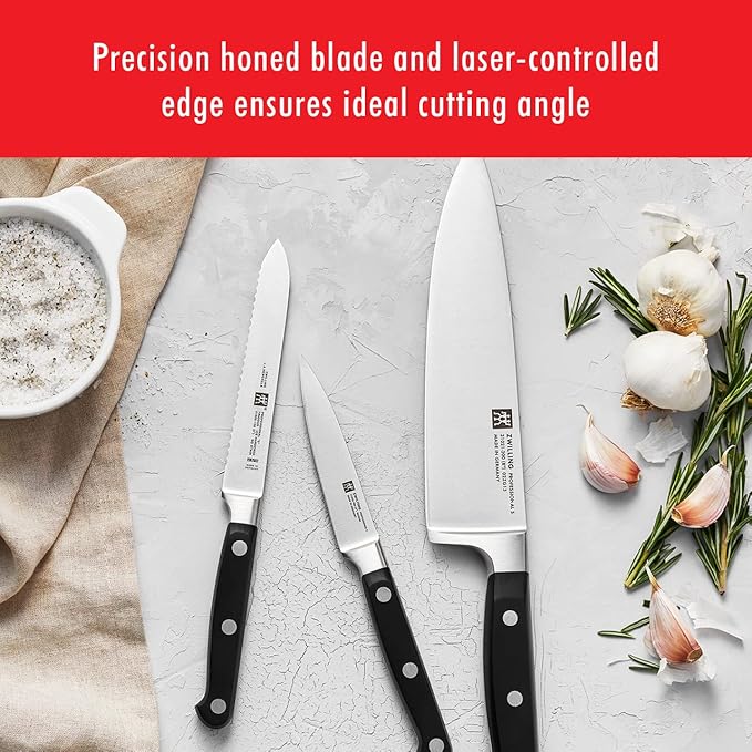 ZWILLING Professional S Knife Set with Block, Chef’s Knife, Serrated Utility Knife, 7 Piece, Bamboo