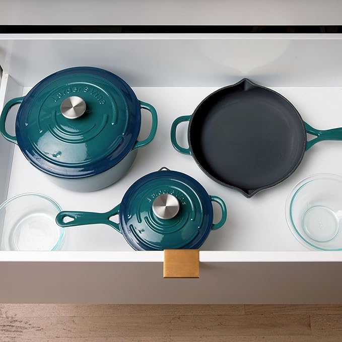 Larder & Vine 21 Piece Cookware Set (Bondi) | Dutch Oven, Utensil Set, Saucepan, Skillet, and Trivets