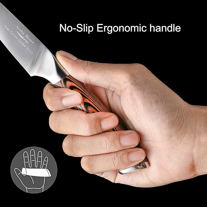 Paring Knife 4 inch - Paring Knives Best Small Kitchen Knife Fruit Knife,German High Carbon Stainless Steel Ultra Sharp Peeling Knife with Ergonomic Handle