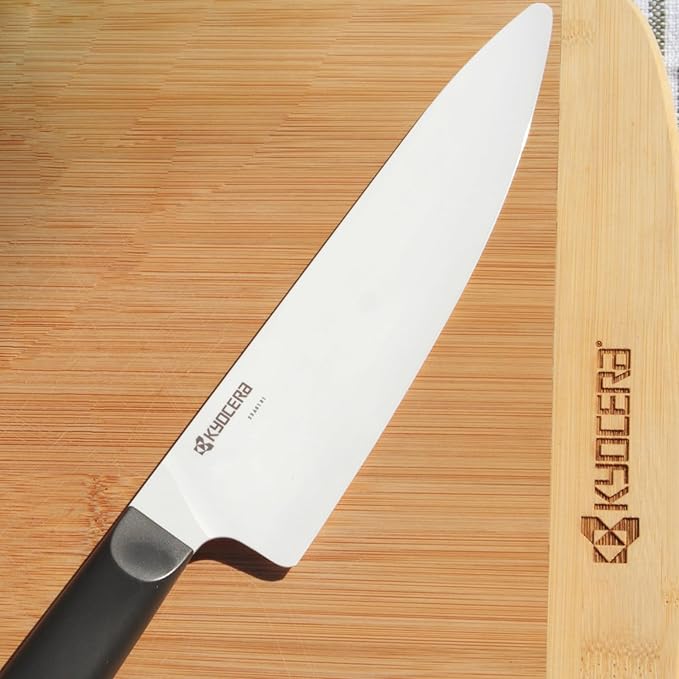 KYOCERA INNOVATIONwhite 7" Ceramic Chefs Knife - White Z212 Blade with Non-Slip Black Handle