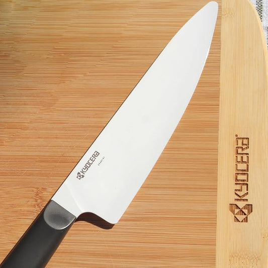 KYOCERA INNOVATIONwhite 7" Ceramic Chefs Knife - White Z212 Blade with Non-Slip Black Handle