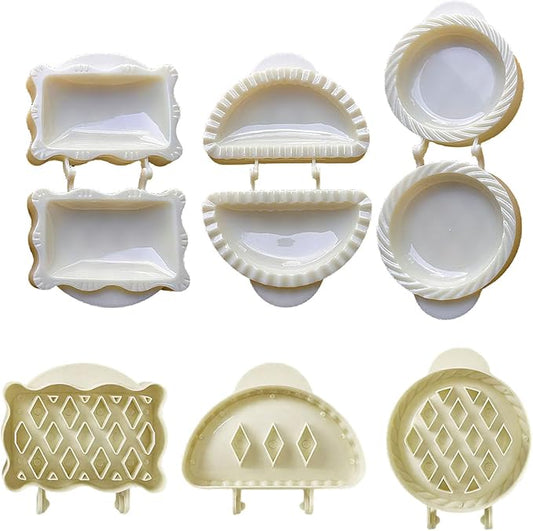 Mini pie Molds for Baking, Mini Apple pie Maker, Fall Hand pie Molds –Pie Molds for Kinds of Themed Parties, Christmas, and Thanksgiving (3PC Brown). (White)
