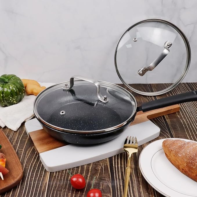 10.25 Inch Glass Lid for Lodge Cast Iron Skillet, 5 Quart Dutch Ovens, Calphalon 10 Inch Skillet - Dishwasher Safe