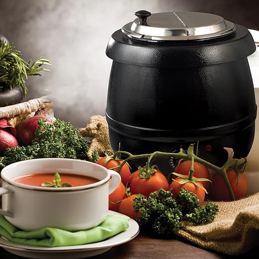 Winco Electric Soup Warmer, 10.5-Quart,Black