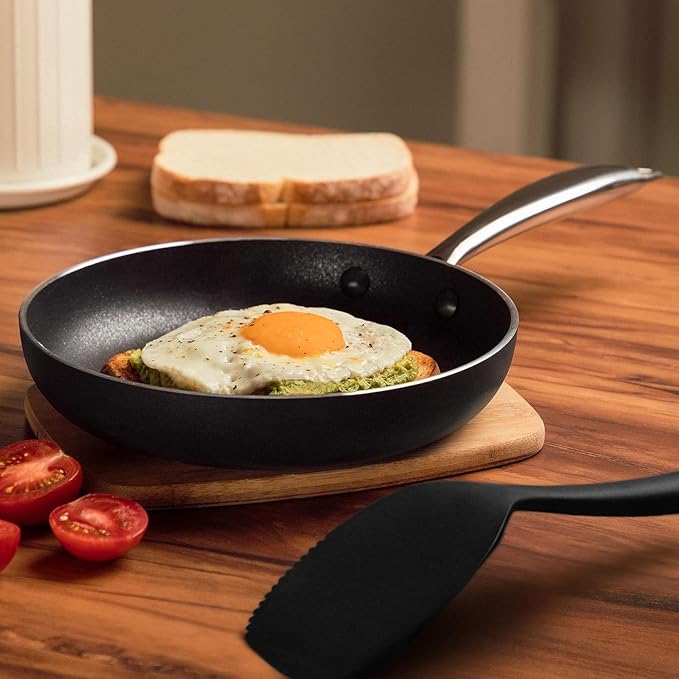 Vasconia 11-Piece Aluminum Cookware Set - Nonstick Pots and Pans with Lids - Dishwasher, Oven Safe up to 475Β°F - Skillets, Griddle, Casserole, Dutch Oven - Black