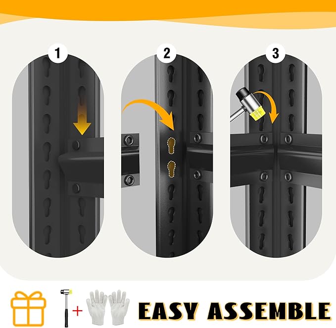 1500 LBS Heavy Duty Black Steel 3-Tier Kitchen Organizer - Waterproof, Adjustable, Multi-Functional Microwave/Oven Rack, Black