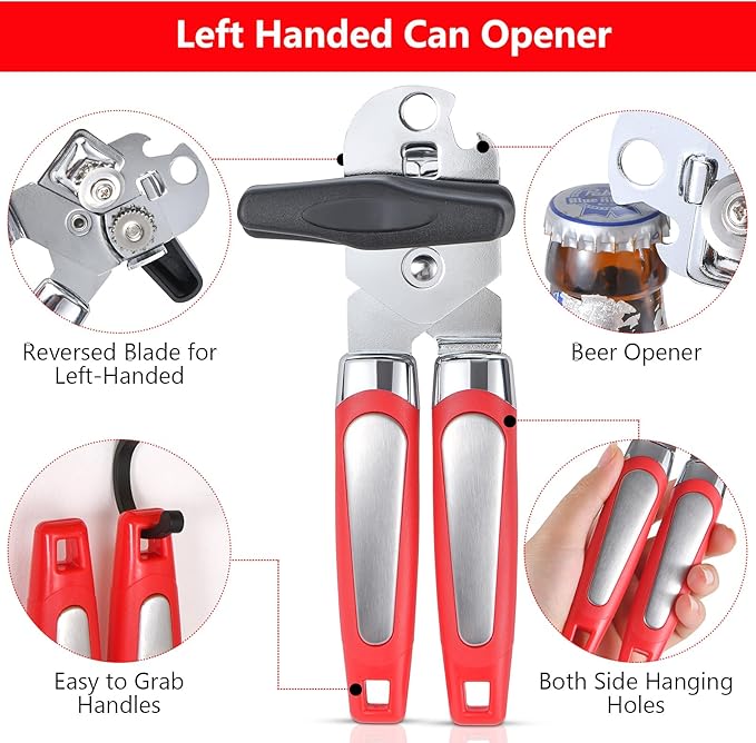 Left Handed Kitchen Scissors Poultry Shears and Can Opener, Peeler Set, Lefty Kitchen Tools Utensils for Left Hand People/Adults(4 in 1)