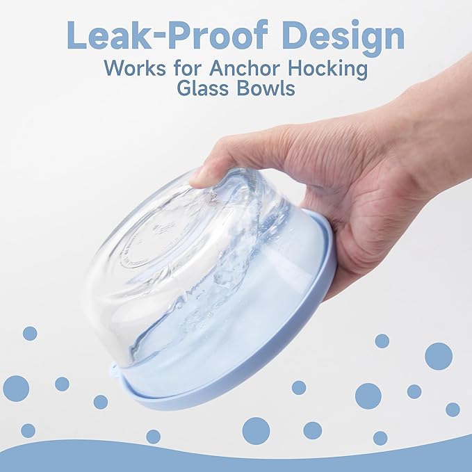 2 Cup Silicone Replacement Lids Storage Cover for Anchor Hocking Glass Bowls (Container not Included) 4 Pack Microwave, Dishwasher and Freezer Safe