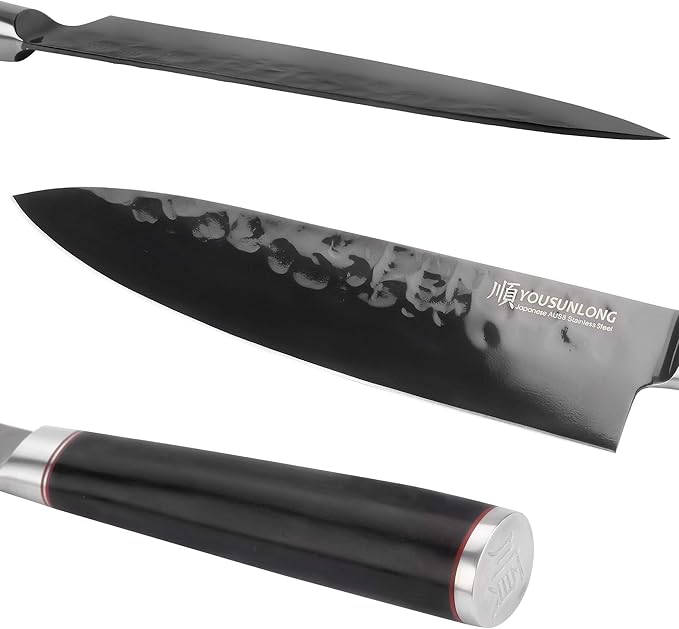 YOUSUNLONG Chef Knife 8 Inch Kitchen Knife -Japanese High Carbon Stainless Steel AUS8 Steel- Leadwood Handle -Cut meat and vegetables