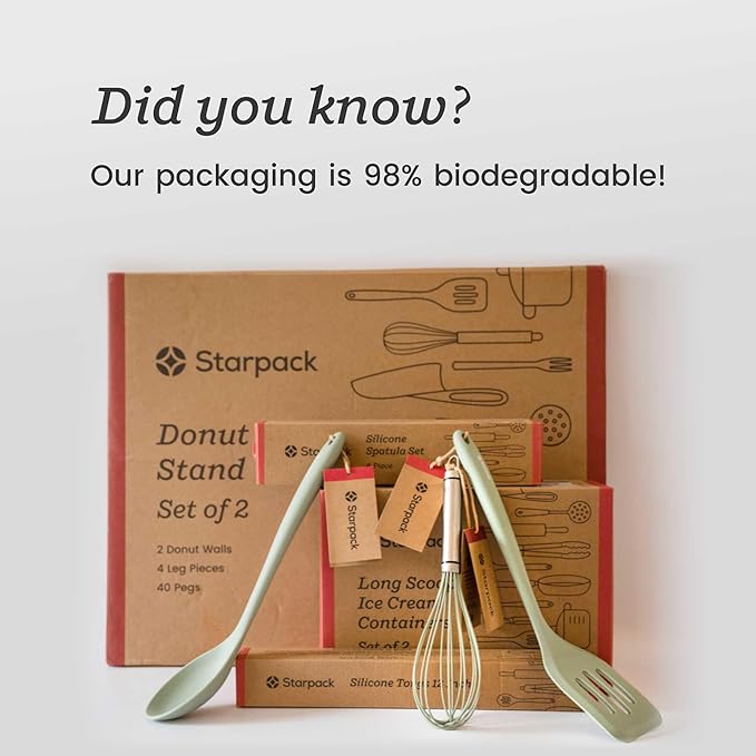 Starpack 'The All Rounder' Premium Silicone Spoonula Spatula - Silicone Spatula Spoons Heat Resistant to 600°F - Best LFGB Spoonulas - Rubber Spoon Spatulas - Kitchen Spoon Spatulas for Cooking