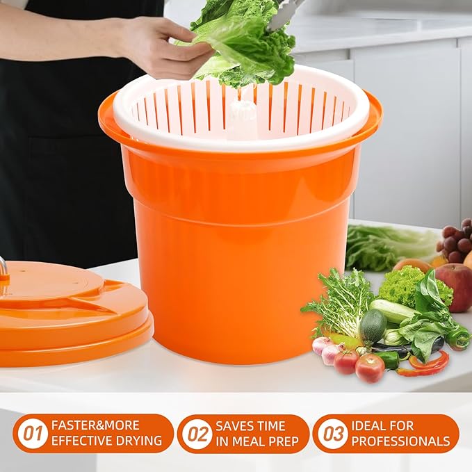 YBSVO 5 Gallon Large Commercial Salad Spinners and Lettuce Spinner