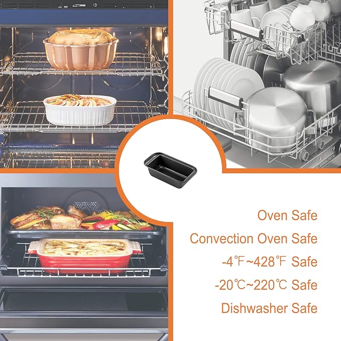 CHEFMADE Bread Loaf Pan, Nonstick Meatloaf Small Pan, 3.1" x 5.8", Set of 2