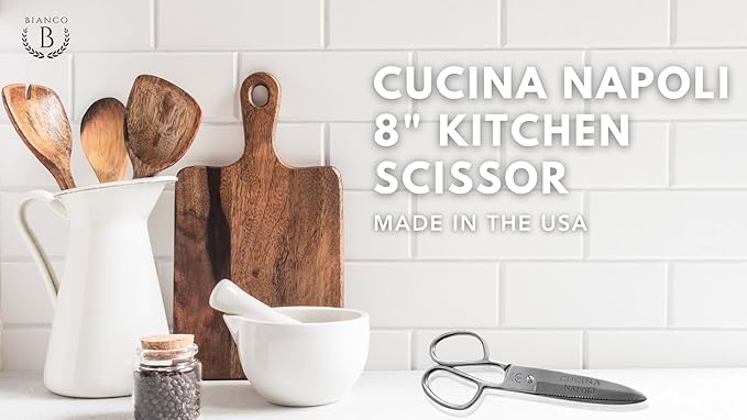 Kitchen Shears | 8" Multi-Purpose Kitchen Scissor | Stainless Steel | Made in USA