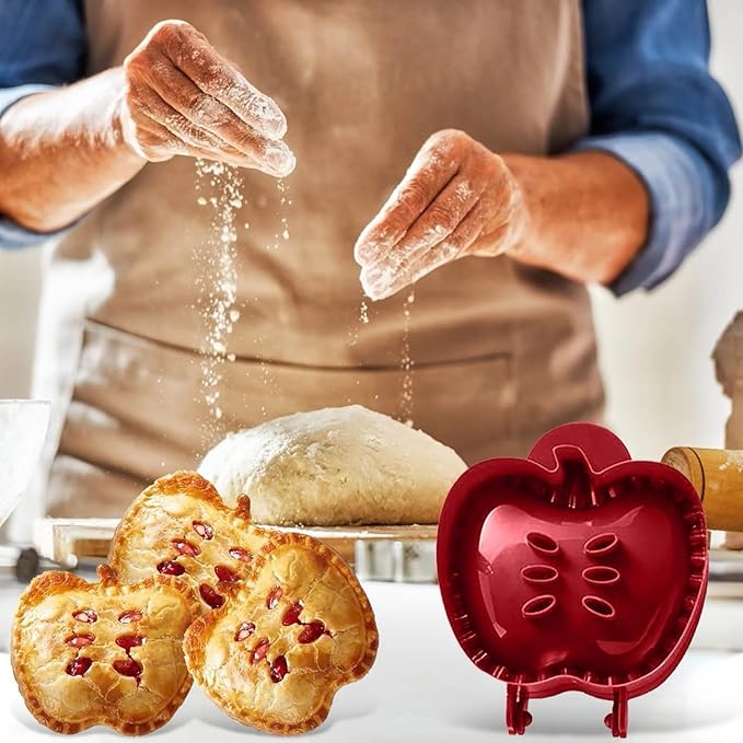 Holiday Mini Pie Mold,Mini Apple Pie Molds for Baking Gadgets,Gathering Hand Pie Dough Presser Holiday Baking Essentials for Christmas,Thanksgiving, Halloween,and other festive occasions. (6PC-B)