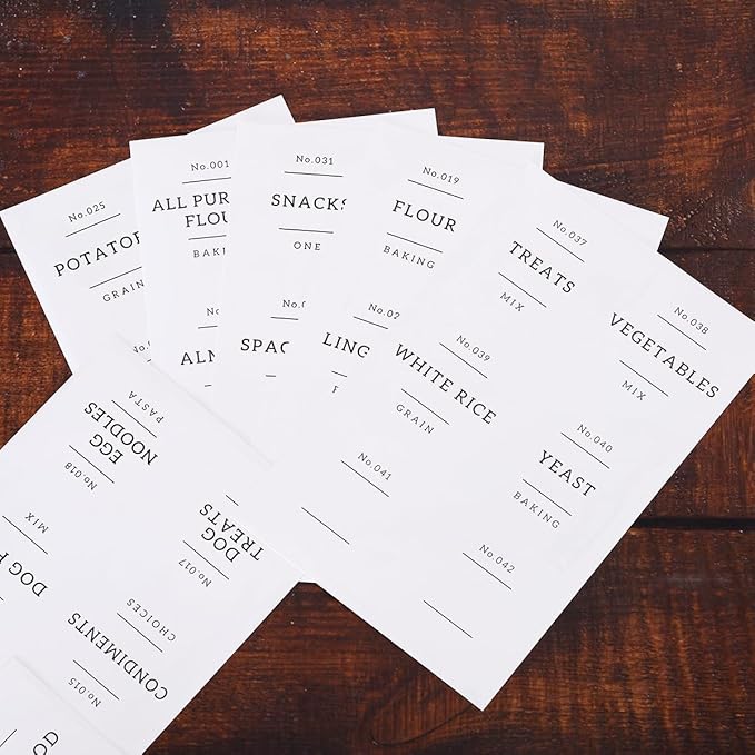 3 Pcs Glass Canisters with Airtight Bamboo Lids and 42 Kitchen Pantry Labels Preprinted - Clear Glass Flour and Sugar Storage Container Set - Large Glass Jars with Wood Lids(100 OZ/54 OZ/27 OZ)