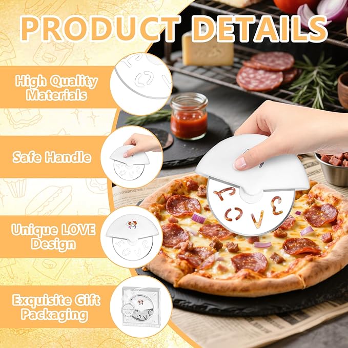 30Pcs Pizza Cutter Wedding Party Favors for Guests, Mini Stainless Steel Pizza Cutter with Silver Gift Box for Bridal Decoration Baby Shower Return Souvenirs Guest Prizes