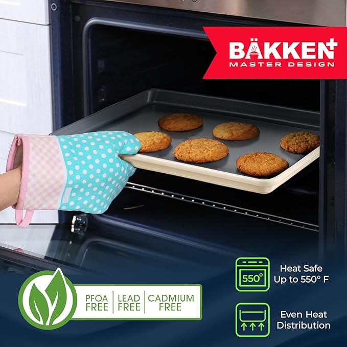 BAKKENMASTER Premium Loaf Pan 1 lb – Aluminum, Ceramic Non-stick Coating, PTFE & PFOA Free, Even Heat, Non-toxic, 4.7" x 9", Perfect for Pound Cakes, Breads, & More - Marble