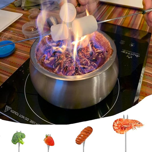 Set of 18 Stainless Steel Fondue Forks 9.5 Inches Color Coded Cheese Fondue Sticks with Heat Resistant Handle for Fondue Chocolate Fruits