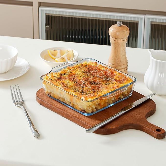 NUTRIUPS 6x6 Baking Dish 2-pack, Square Glass Baking Dish for Oven, 22oz Square Cake Pan Glass Casserole Dishes for Oven