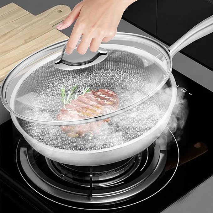 12 Inch Lid Compatible with Hexcla-Tempered Glass,Steam Vented, Dishwasher Safe