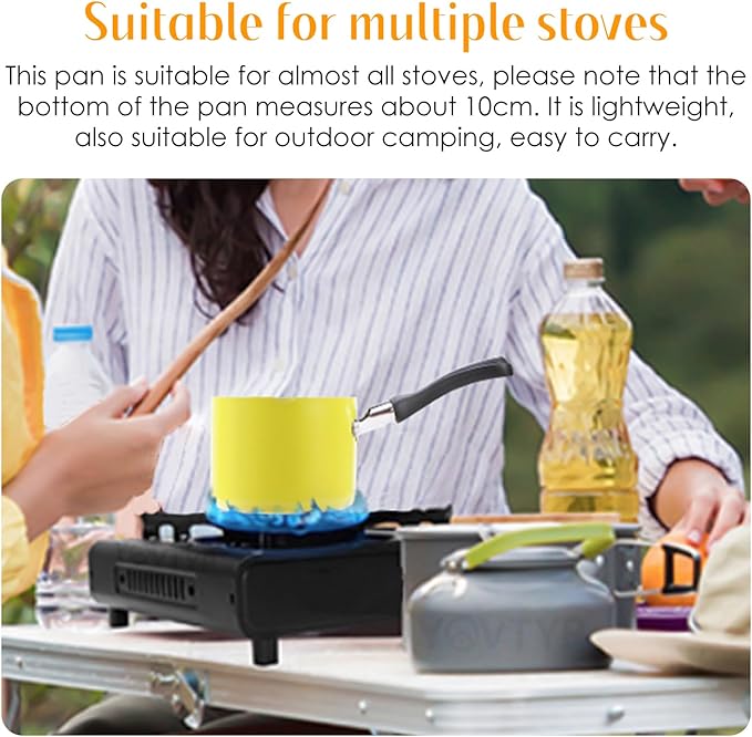 Mini Saucepan, 0.5QT Green Nonstick Butter Warmer with Handle 2 Pour Spouts Multi Milk Pot Stockpot Practical Small Melting Pot Valentine's Day