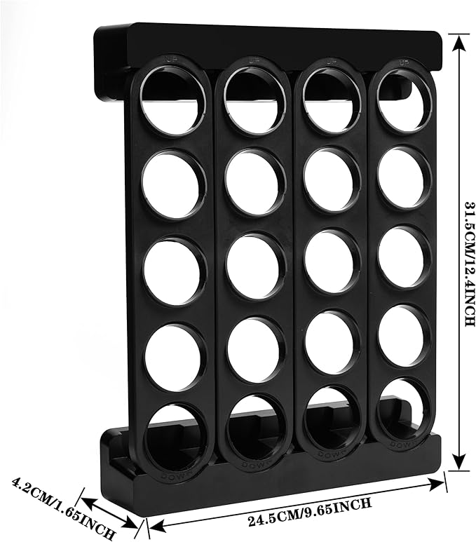 Wall Mounted Coffee Pod Holder, Holds 20 K Cup Coffee Capsules, for Wall Countertop Drawer, Black