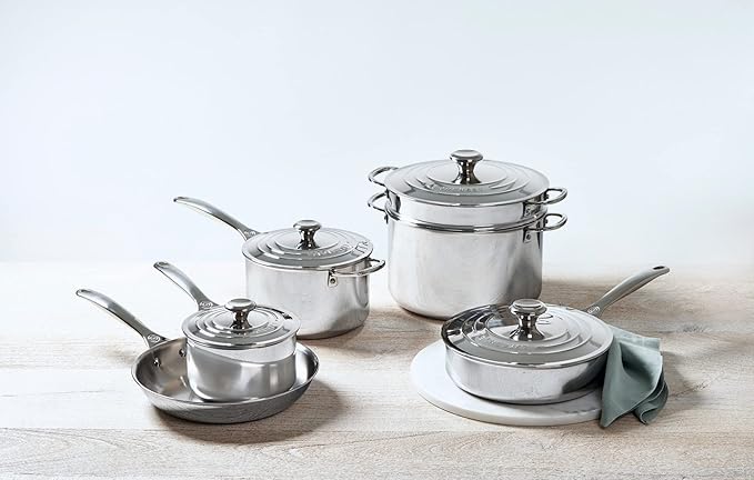 Le Creuset Tri-Ply Stainless Steel 10 pc. Cookware Set