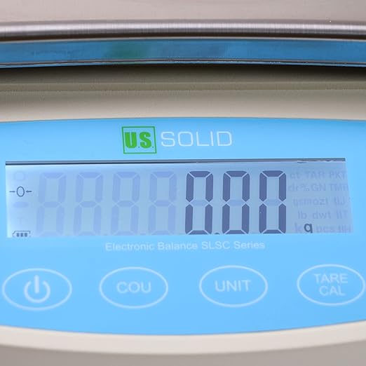 U.S. Solid Precision Lab Scale 5000g x 0.01g Analytical Balance USB RS232 Interface, 19 Measurement Units