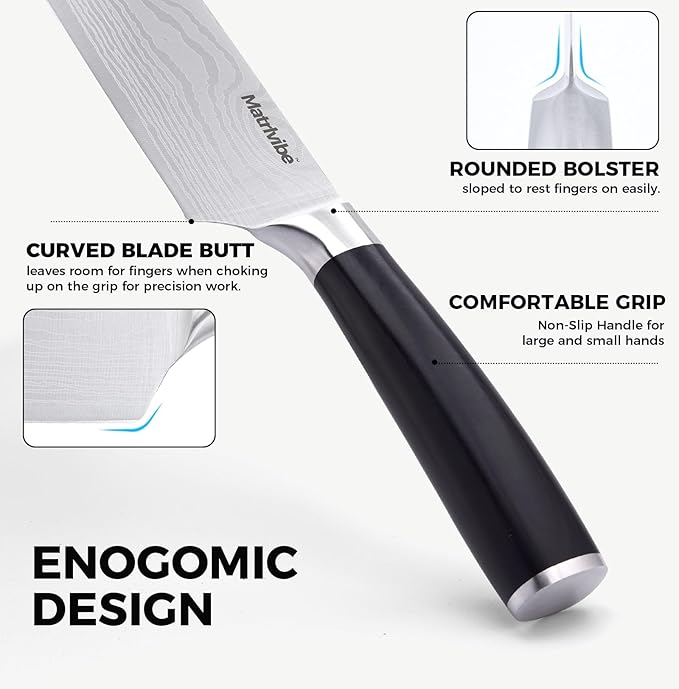 Nakiri Knife - 7” Razor Sharp Vegetable Cleaver, High Carbon Steel Kitchen Knife,Multipurpose Japanese Chef Knife for Meat Chopping with Premium Pakkawood Handle, Gift box and Sheath
