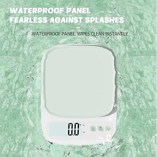 YRY Minimalist Precision Kitchen Scale - 22lbs (10kg) Capacity, 1g (0.035oz) Graduation, Large LCD Display, Tare Function, and ML Unit Green(10kg/1g)