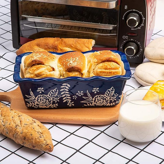 Wisenvoy Loaf Pan Bread Pan Ceramic Baking Pans Hand Paint Meatloaf Pan Nonstick Loaf Pans For Baking Bread