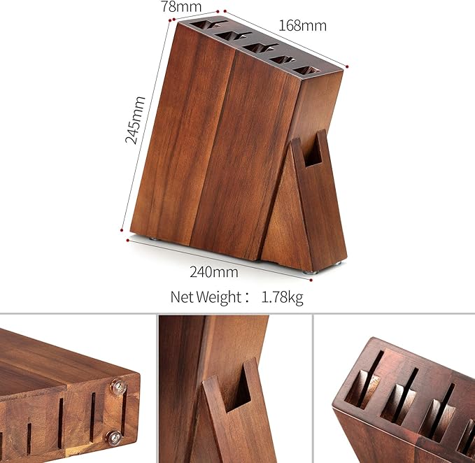 XINZUO Kitchen Knife Block Set,7-Piece Damascus Cooking Knife Set with Kitchen Shears for Professional Chefs and Home Cooking,Pakkawood Handle, Gift Box