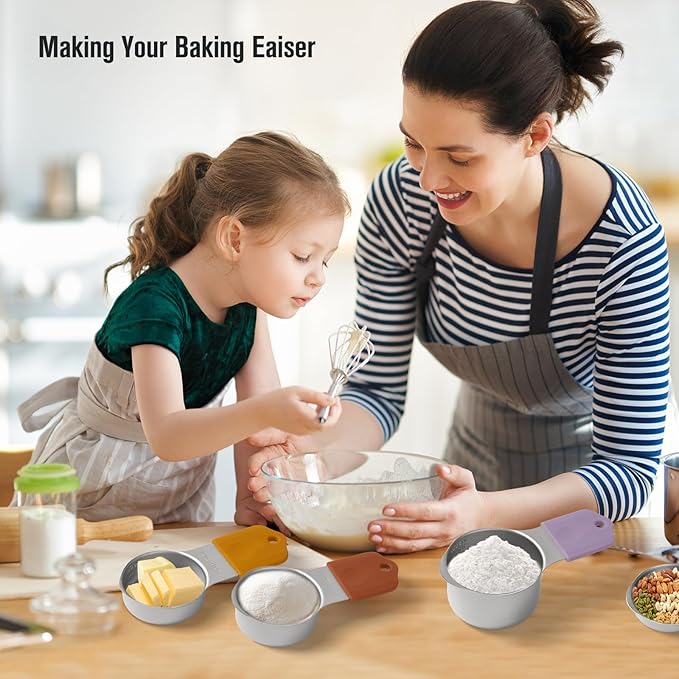 16 Sets of Measuring Spoons, 304 Stainless Steel Measuring Cups and Spoons Set With Leveles For Cooking & Baking (Colorful)