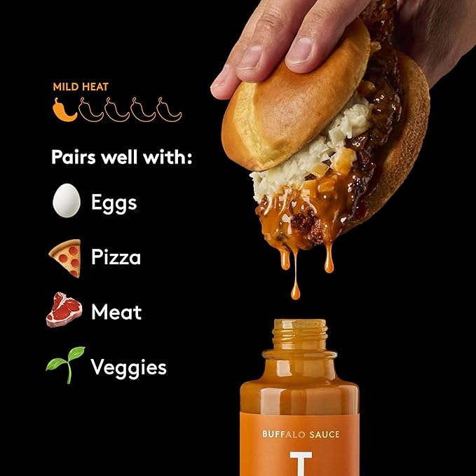 TRUFF Buffalo Sauce, Gourmet Hot Sauce with Red Cayenne Peppers, Black Truffle Oil, Agave Nectar, Unique Flavor Experience in a Bottle, 6 oz.