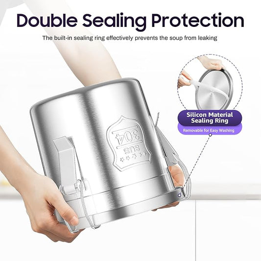 304 Stainless Steel Storage Containers with Lid, 6L/1.58gal Airtight Canister with Locking Clamps Multi-Purpose Kitchen Storager Bucket Food Jar, for Rice Cereal Flour Coffee Beans Milk (6L)