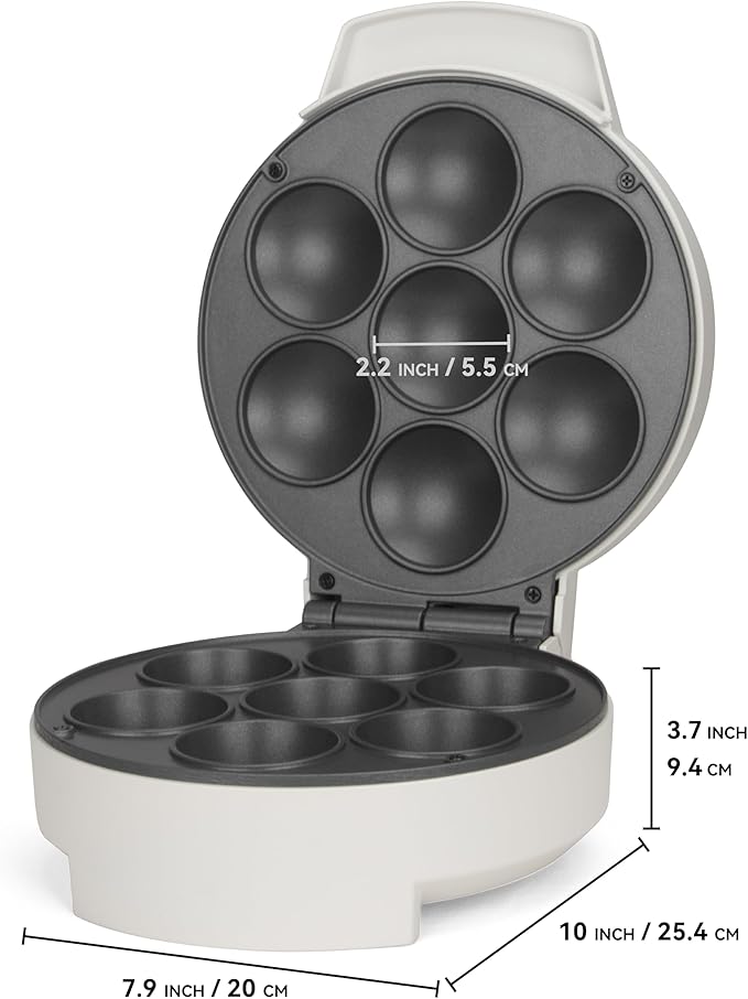 Mini Cupcake Maker Machine, Make 7 X 2.2 Inch Cupcakes Baking for Kids, Muffin Maker Machine, Baking Gadgets, Housewares Breakfast Maker, Non-stick, White