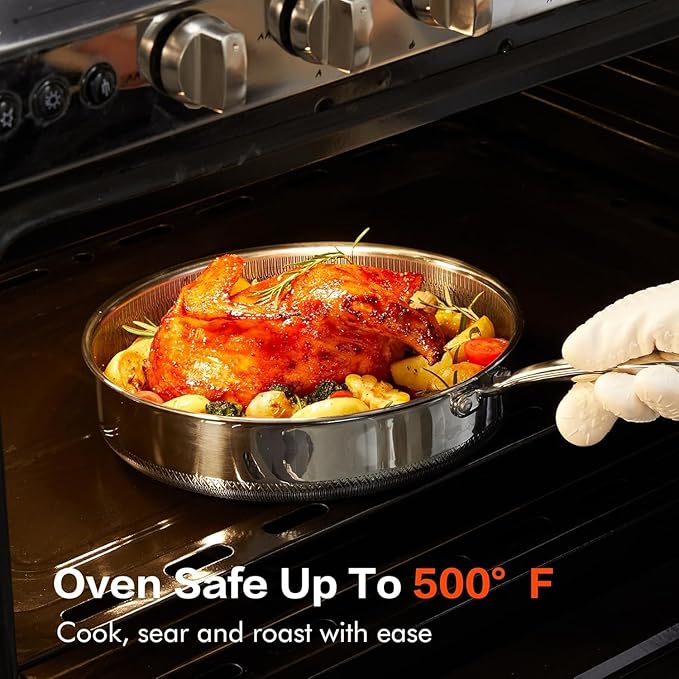 Cookware Sets, 15 Piece Tri-play Non-stick Set Hybrid Frying Pans, Sauce pan, Saute Pan,Casserole with Basket and Lids, Stay-Cool Handles, Oven, Dishwasher
