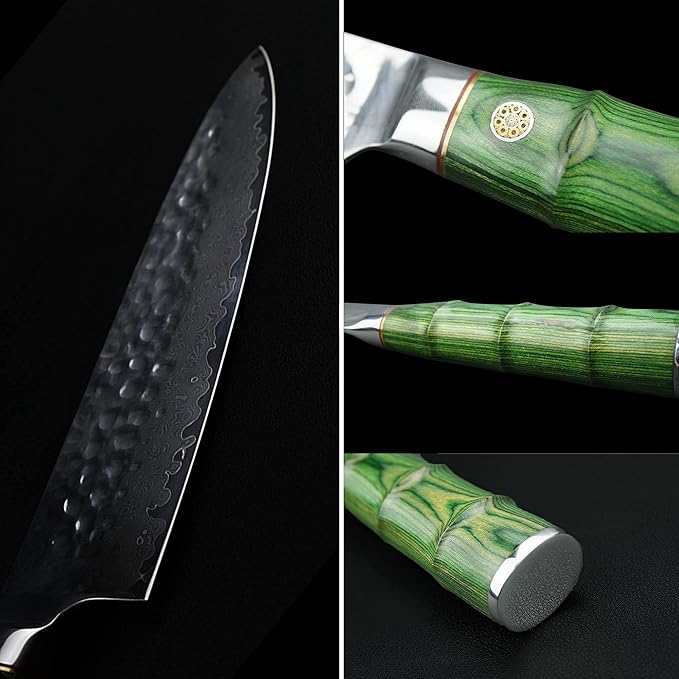 Kitory Damascus Chef Knife 8 Inch - 10Cr15CoMoV Super Steel 73 Layers Blade, Professional Chef Knife For Kitchen Cooking, 2024 Gifts For Women and Men