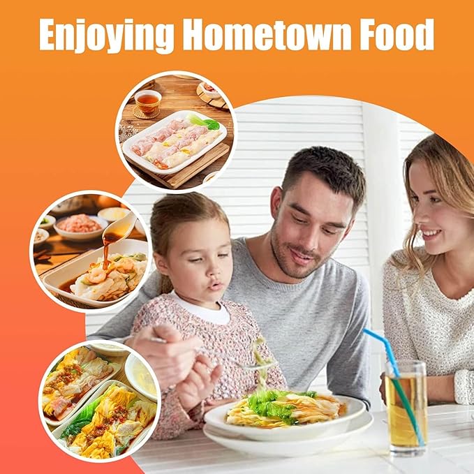2-Layer Rice Roll Steamer, Stainless Steel Rice Noodle Roll Steamer with Acrylic Handle Steam Tray, Top Open Rice Noodle Roll Machine, for Chinese Cheung Fun Changfen Cuisine Recipes Cookware