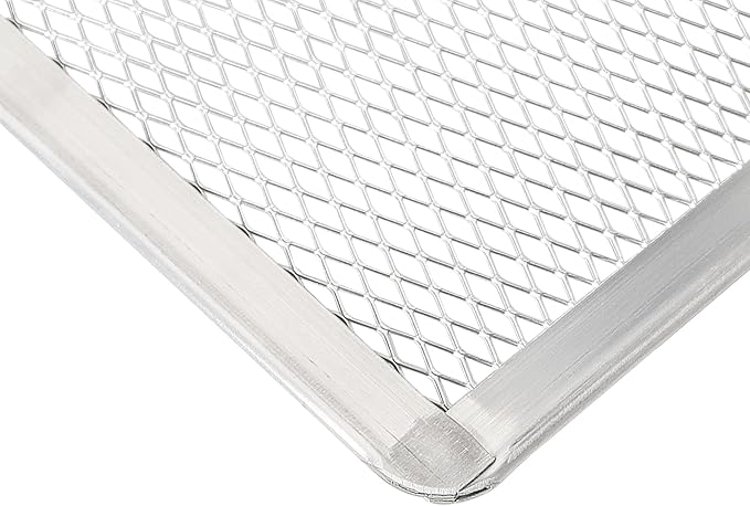 Pizza Screen 8 x 12 Inch 2 Pack Rectangular Aluminum Pizza Pan Restaurant-Grade Flatbread Screen Pizza Crisper Pan,Oven-Safe